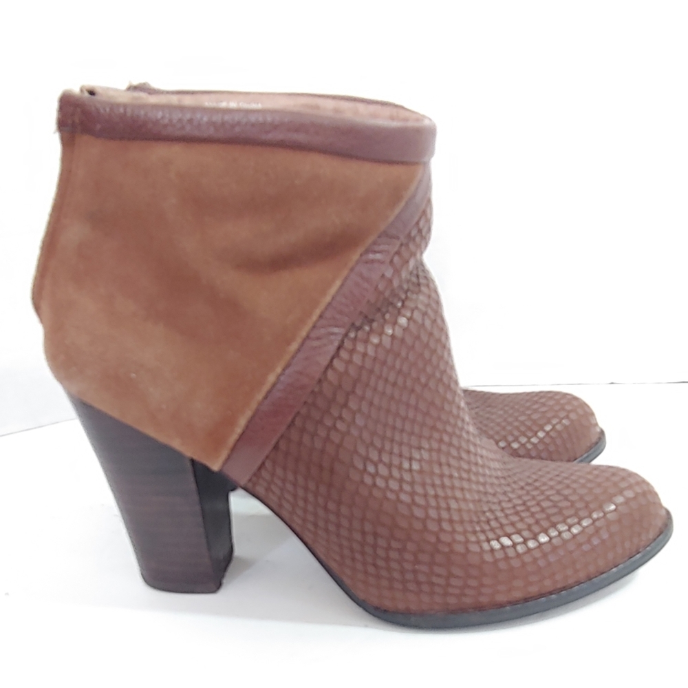 Fossil snakeskin leather and suede  ankle boots